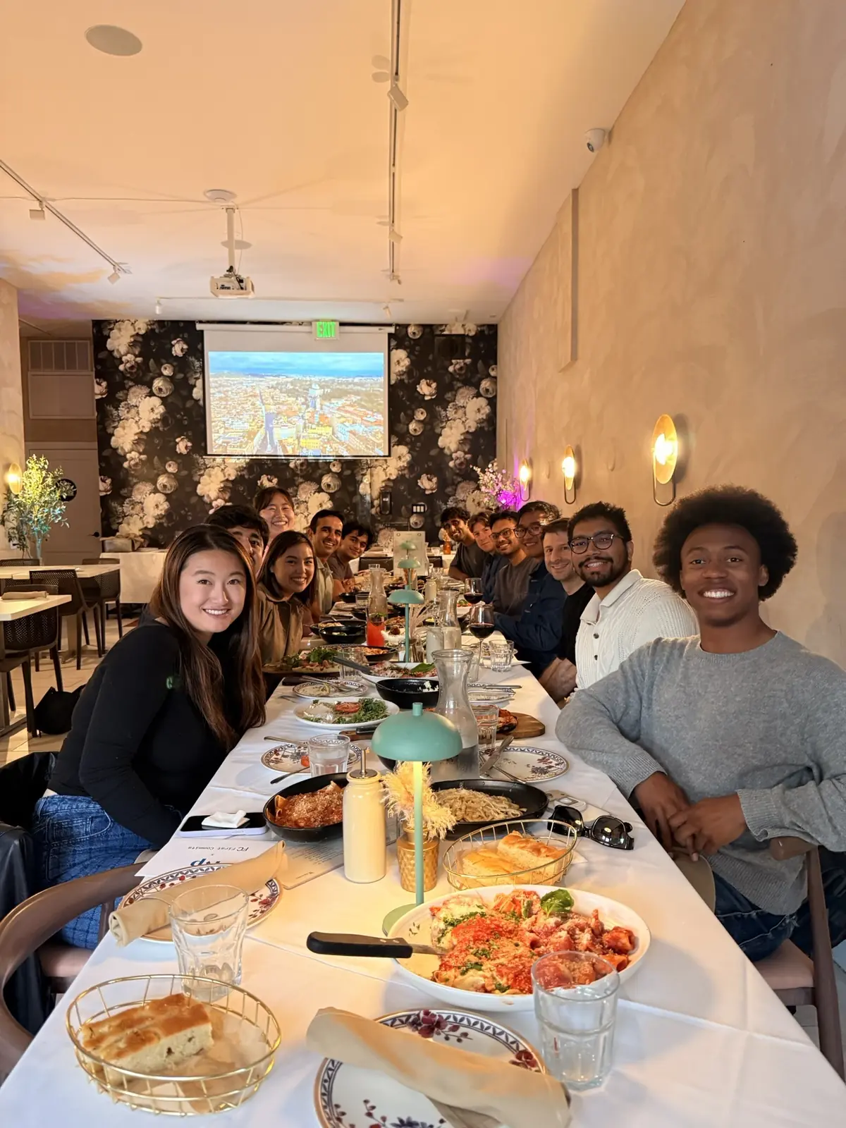 Founding engineers at a dinner with IVP