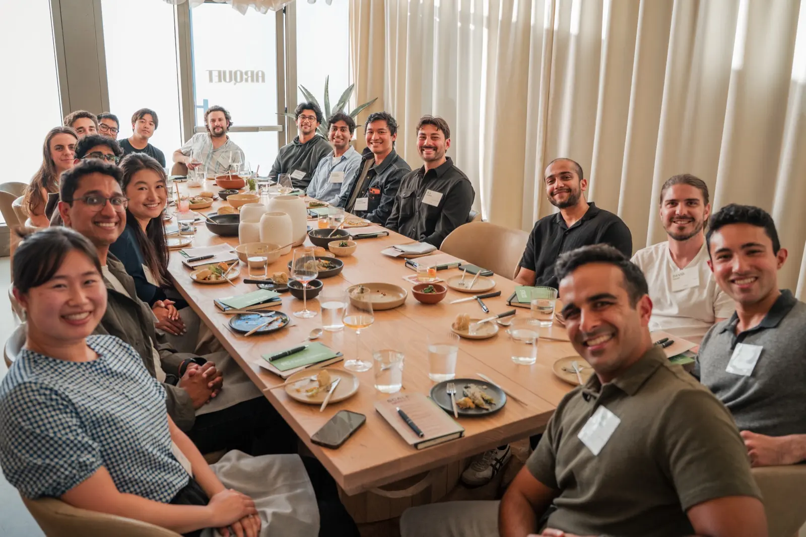 Founding engineers at a dinner with Scale Venture Partners